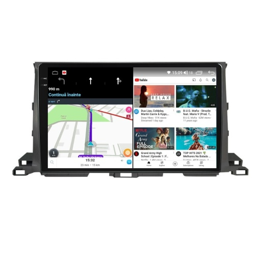 Navigatie Toyota Highlander ( 2009 - 2014 ) Android 14 , 4GB RAM , Procesor Quad Core , Wireless Carplay si Android auto , Display HD Touchscreen, Wi-Fi , Bluetooth, USB [3]