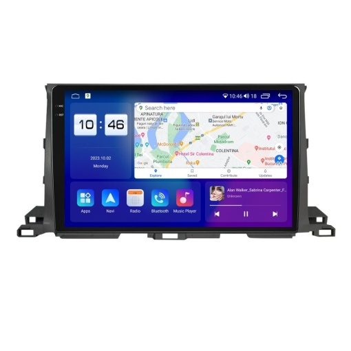 Navigatie Toyota Highlander ( 2009 - 2014 ) Android 14 , 4GB RAM , Procesor Quad Core , Wireless Carplay si Android auto , Display HD Touchscreen, Wi-Fi , Bluetooth, USB [2]