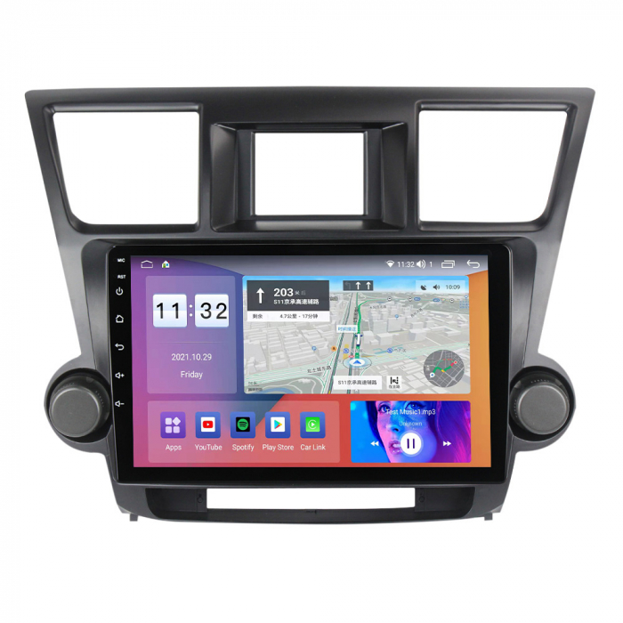 Navigatie Toyota Highlander din 2007-2013, Android 14, Wireless Carplay si Android Auto, 2GB RAM si 32GB ROM, Display IPS 9 inch, Camera Marsarier, Internet, Aplicatii, Wi Fi, Usb, Bluetooth [4]