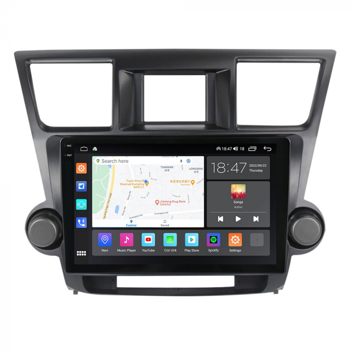 Navigatie Toyota Highlander din 2007-2013, Rezolutie 2K, Ecran QLED 9.5 inch, 8GB RAM si 128GB ROM, Android, Procesor Octacore, Slot sim 4G, Sunet DSP, Wireless Carplay [4]