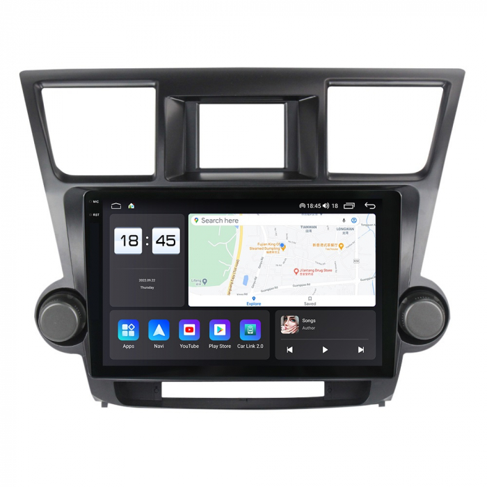 Navigatie Toyota Highlander din 2007-2013, Rezolutie 2K, Ecran QLED 9.5 inch, 8GB RAM si 128GB ROM, Android, Procesor Octacore, Slot sim 4G, Sunet DSP, Wireless Carplay [3]