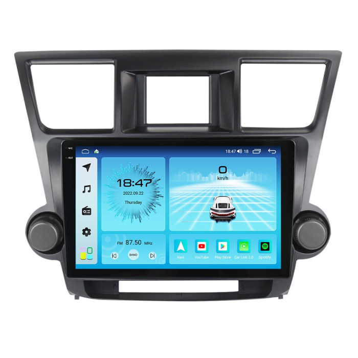 Navigatie Toyota Highlander din 2007-2013, Rezolutie 2K, Ecran QLED 9.5 inch, 8GB RAM si 128GB ROM, Android, Procesor Octacore, Slot sim 4G, Sunet DSP, Wireless Carplay [2]