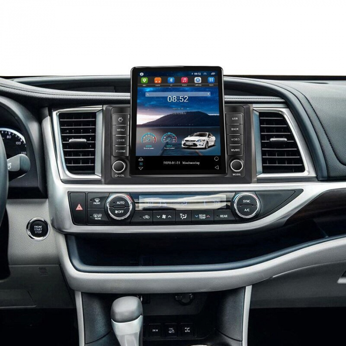 Navigatie Toyota Highlander din 2013-2018, Display TESLA 9.5 inch, 2GB RAM si 32GB ROM, Wireless Carplay si Android Auto, Procesor Octacore, Slot sim 4G, Sunet DSP, Camera Marsarier, Bluetooth, USB, W [2]