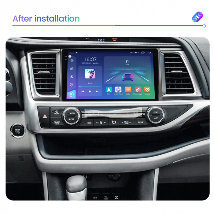 Navigatie Toyota Highlander din 2013-2018, Rezolutie 2K, Ecran QLED 9.5 inch, 8GB RAM si 128GB ROM, Android, Procesor Octacore, Slot sim 4G, Sunet DSP, Wireless Carplay si Android Auto [2]