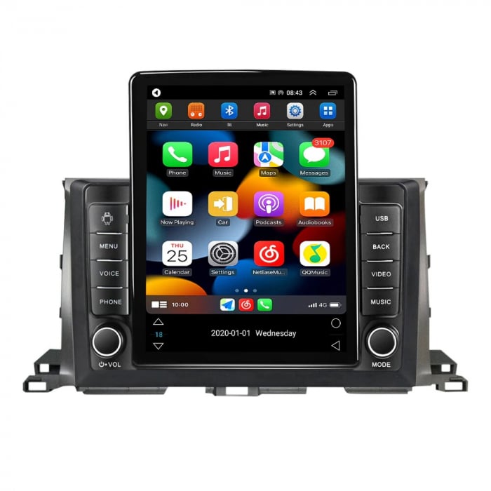 Navigatie Toyota Highlander din 2013 - 2019,Ecran TESLA 9.7 inch, 8 GB RAM si 128 GB ROM, Android 15, Slot Sim 4G, Procesor Octa Core, Carplay Wireless si Android auto, Procesor Sunet Digital DSP, Apl [2]
