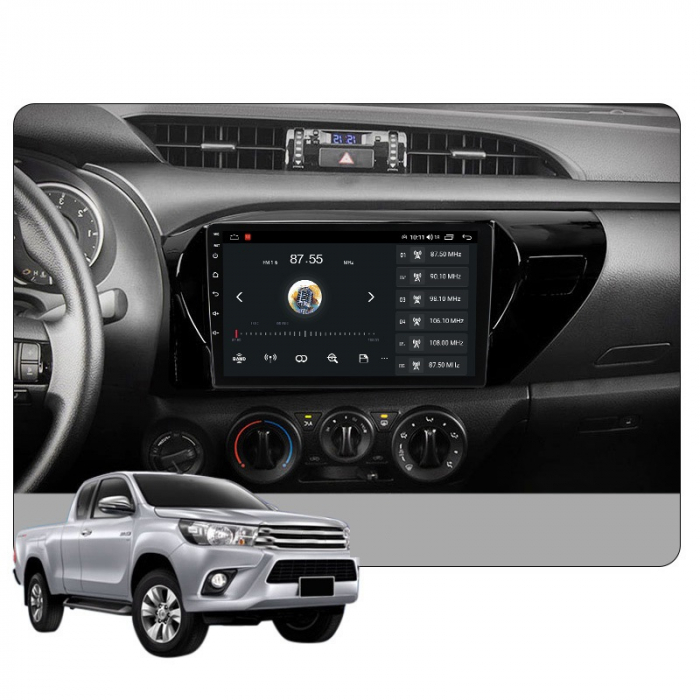 Navigatie Toyota Hilux ( 2015 - 2020 ) 4 GB RAM si 64 GB ROM, Slot Sim 4G, Procesor Octa Core, Carplay, Sunet DSP, Android, Aplicatii, Usb, Wi Fi, Bluetooth [5]