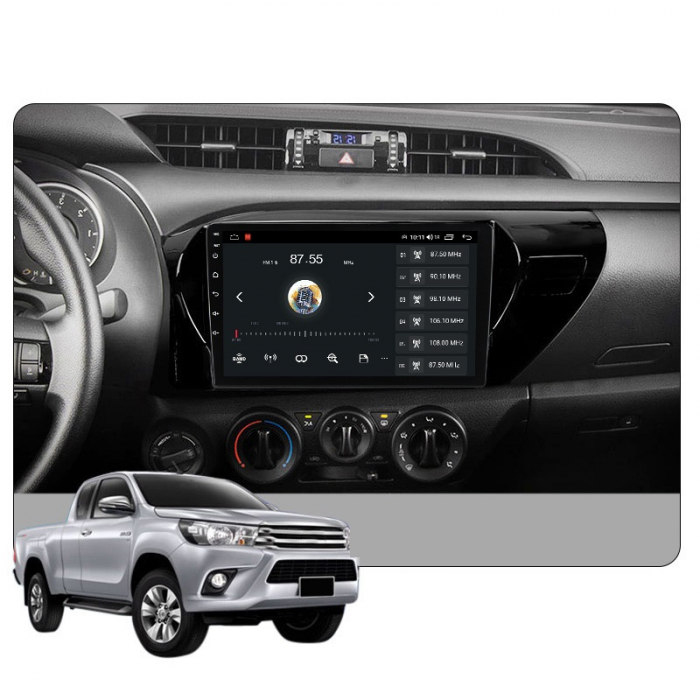 Navigatie Toyota Hilux din 2015-2020, Android 14, Wireless Carplay si Android Auto, 2GB RAM si 32GB ROM, Display IPS 9 inch, Camera Marsarier, Internet, Aplicatii, Wi Fi, Usb, Bluetooth [3]