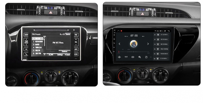Navigatie Toyota Hilux din 2015-2020, Android 14, Wireless Carplay si Android Auto, 2GB RAM si 32GB ROM, Display IPS 9 inch, Camera Marsarier, Internet, Aplicatii, Wi Fi, Usb, Bluetooth [5]