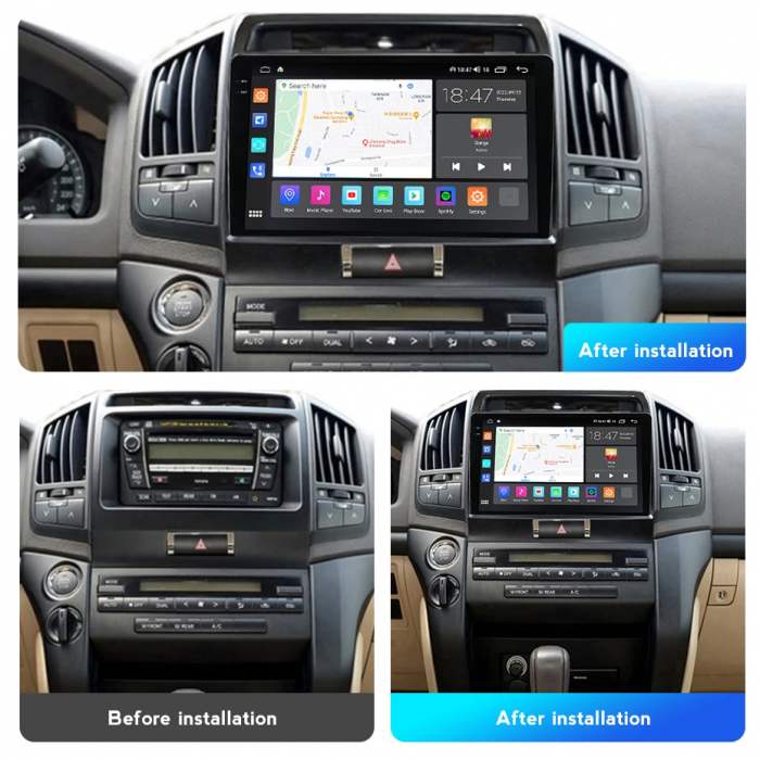 Navigatie Toyota Land Cruiser 200 2008-2015 Rezolutie 2K , 4GB RAM+64GB ROM QLED [3]