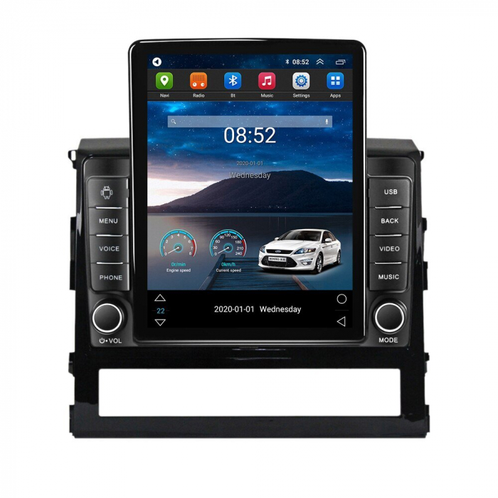 Navigatie Toyota Land Cruiser 200 din 2015-2018, Display TESLA 9.5 inch, 2GB RAM si 32GB ROM, Wireless Carplay si Android Auto, Procesor Octacore, Slot sim 4G, Sunet DSP, Camera Marsarier, Bluetooth, [2]