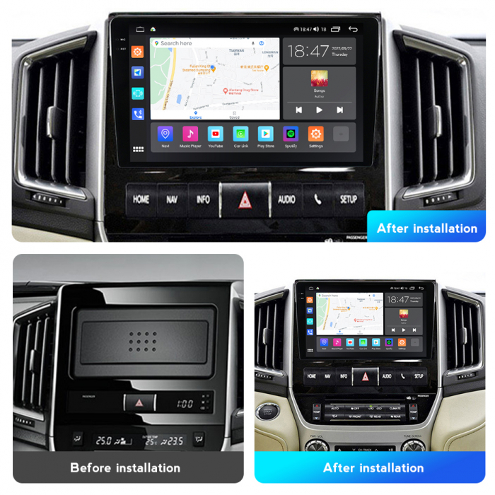 Navigatie Toyota Land Cruiser 200 din 2015-2018, Rezolutie 2K, Display QLED 9.5 inch, 4GB RAM si 64GB ROM, Android, Procesor Octacore, Slot sim 4G, Sunet DSP, Wireless Carplay si Android Auto, Camera [3]