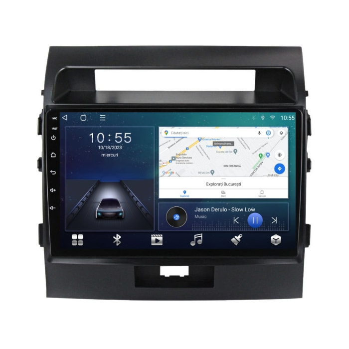 Navigatie Toyota Land Cruiser 200 din 2015-2018, Rezolutie 2K, Ecran QLED 9.5 inch, 8GB RAM si 128GB ROM, Android, Procesor Octacore, Slot sim 4G, Sunet DSP, Wireless Carplay si Android Auto [1]
