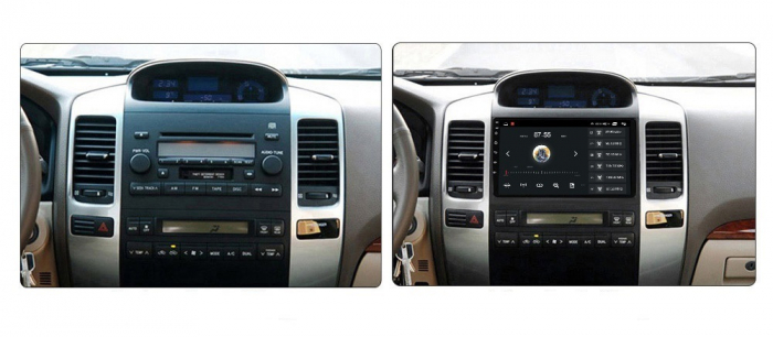 Navigatie Toyota Land Cruiser J120 Prado ( 2003 - 2009 ) , 4 GB RAM si 64 GB ROM, Slot Sim 4G, Procesor Octa Core, Carplay, Sunet DSP, Android, Aplicatii, Usb, Wi Fi, Bluetooth [4]
