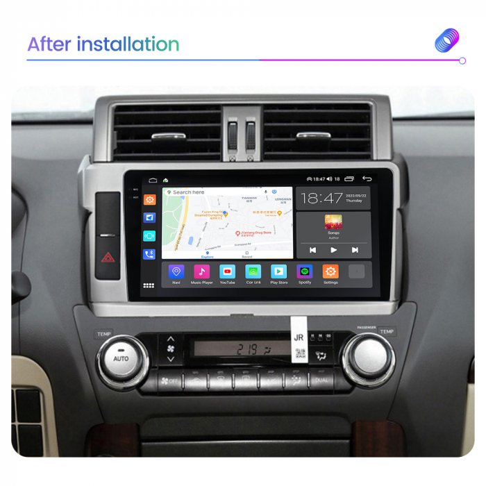 Navigatie Toyota Land Cruiser Prado 150 din 2013-2017, Rezolutie 2K, Ecran QLED 9.5 inch, 8GB RAM si 128GB ROM, Android, Procesor Octacore, Slot sim 4G, Sunet DSP, Wireless Carplay [4]