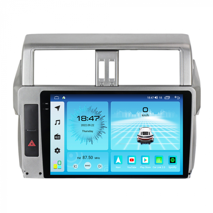 Navigatie Toyota Land Cruiser Prado 150 din 2013-2017, Rezolutie 2K, Ecran QLED 9.5 inch, 8GB RAM si 128GB ROM, Android, Procesor Octacore, Slot sim 4G, Sunet DSP, Wireless Carplay [2]