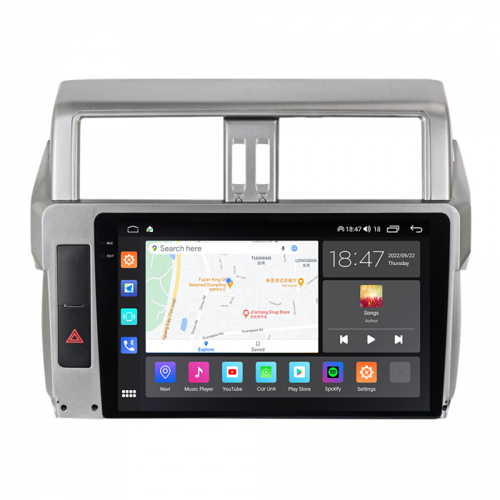 Navigatie Toyota Land Cruiser Prado 150 din 2013-2017, Rezolutie 2K, Ecran QLED 9.5 inch, 8GB RAM si 128GB ROM, Android, Procesor Octacore, Slot sim 4G, Sunet DSP, Wireless Carplay [3]