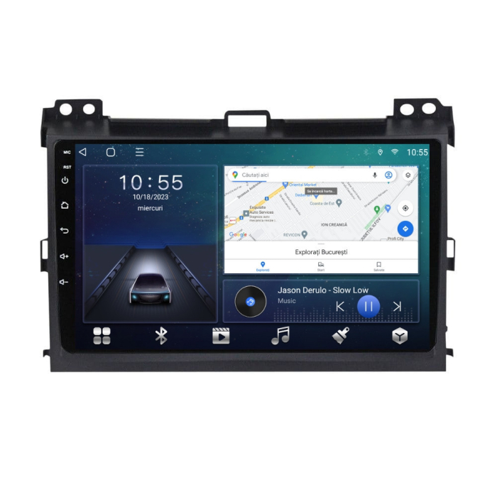 Navigatie Toyota Land Cruiser Prado J120 din 2003-2009, Rezolutie 2K, Display QLED 9.5 inch, 4GB RAM si 64GB ROM, Android, Procesor Octacore, Slot sim 4G, Sunet DSP, Wireless Carplay si Android Auto, [1]