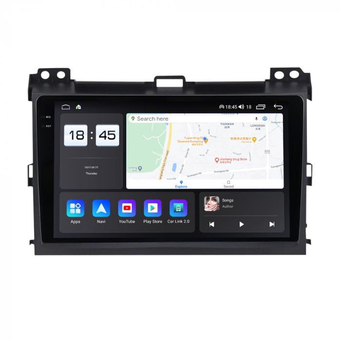 Navigatie Toyota Land Cruiser Prado J120 din 2003-2009, Rezolutie 2K, Ecran QLED 9.5 inch, 8GB RAM si 128GB ROM, Android, Procesor Octacore, Slot sim 4G, Sunet DSP, Wireless Carplay [3]