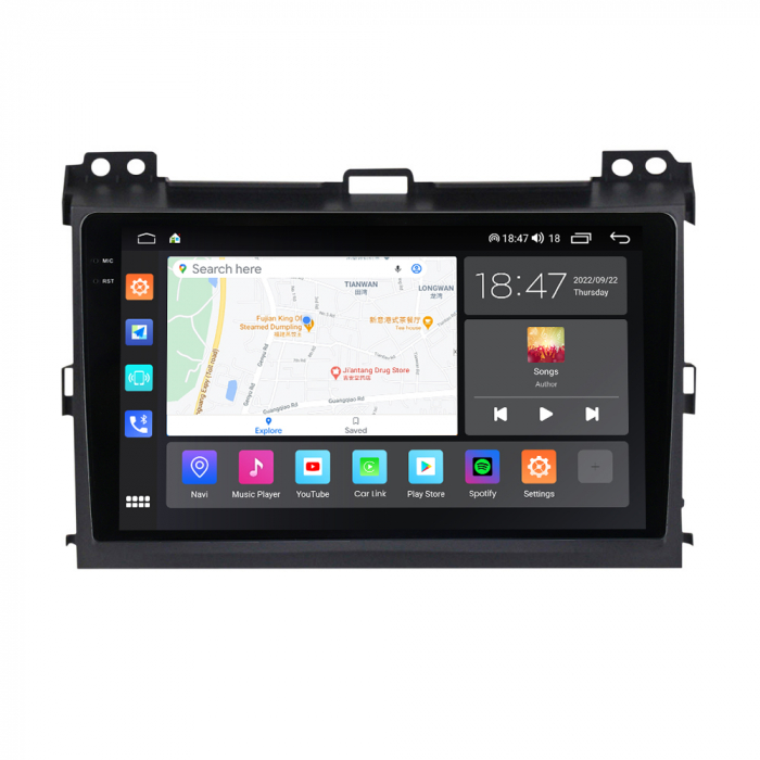 Navigatie Toyota Land Cruiser Prado J120 din 2003-2009, Rezolutie 2K, Ecran QLED 9.5 inch, 8GB RAM si 128GB ROM, Android, Procesor Octacore, Slot sim 4G, Sunet DSP, Wireless Carplay [5]
