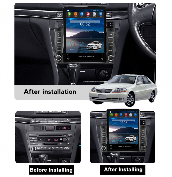 Navigatie Toyota Mark 2000-2007 Ecran TESLA 9.7 inch, 8 GB RAM si 128 GB ROM, Android 15, Slot Sim 4G, Procesor Octa Core, Carplay Wireless si Android auto, Procesor Sunet Digital DSP [4]