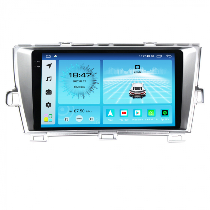 Navigatie Toyota Prius din 2009-2015, Rezolutie 2K, Display QLED 9.5 inch, 4GB RAM si 64GB ROM, Android, Procesor Octacore, Slot sim 4G, Sunet DSP, Wireless Carplay si Android Auto, Camera Marsarier, [3]