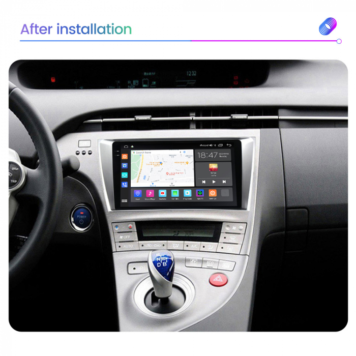 Navigatie Toyota Prius din 2009-2015, Rezolutie 2K, Ecran QLED 9.5 inch, 8GB RAM si 128GB ROM, Android, Procesor Octacore, Slot sim 4G, Sunet DSP, Wireless Carplay si Android Auto [2]