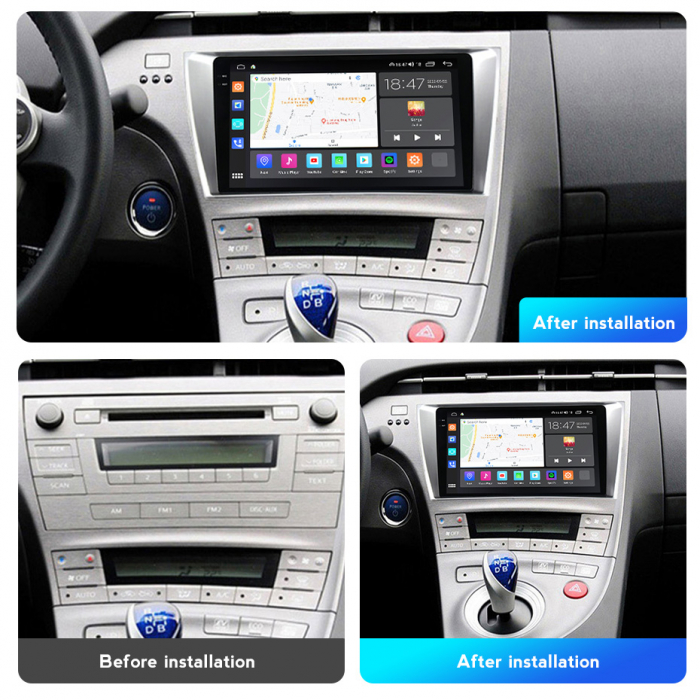 Navigatie Toyota Prius din 2009-2015, Rezolutie 2K, Ecran QLED 9.5 inch, 8GB RAM si 128GB ROM, Android, Procesor Octacore, Slot sim 4G, Sunet DSP, Wireless Carplay si Android Auto [3]