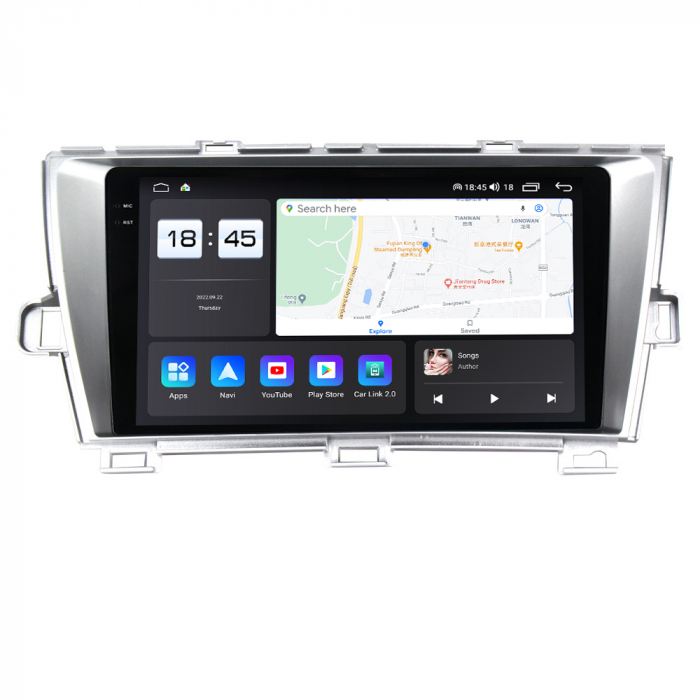 Navigatie Toyota Prius din 2009-2015, Rezolutie 2K, Ecran QLED 9.5 inch, 8GB RAM si 128GB ROM, Android, Procesor Octacore, Slot sim 4G, Sunet DSP, Wireless Carplay si Android Auto [5]