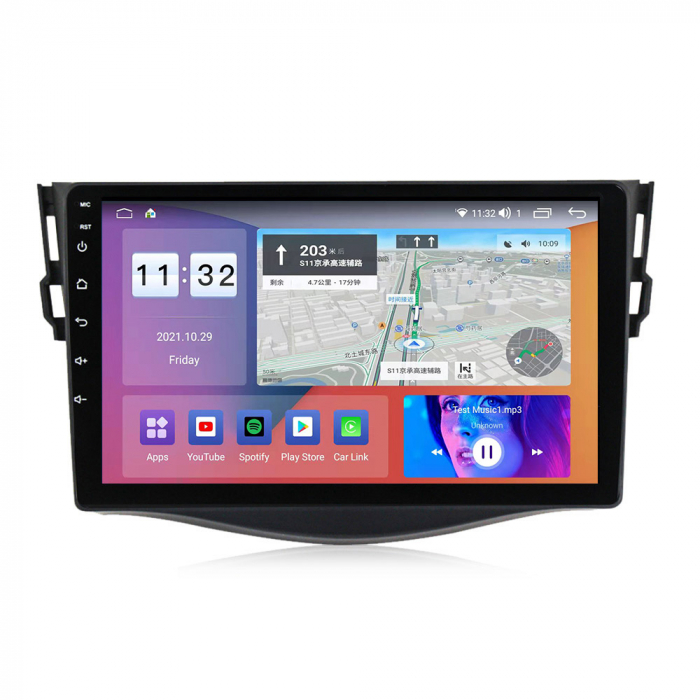 Navigatie Toyota RAV 4 din 2005-2013, Rezolutie 2K, Display QLED 9.5 inch, 4GB RAM si 64GB ROM, Android, Procesor Octacore, Slot sim 4G, Sunet DSP, Wireless Carplay si Android Auto, Camera Marsarier, [1]