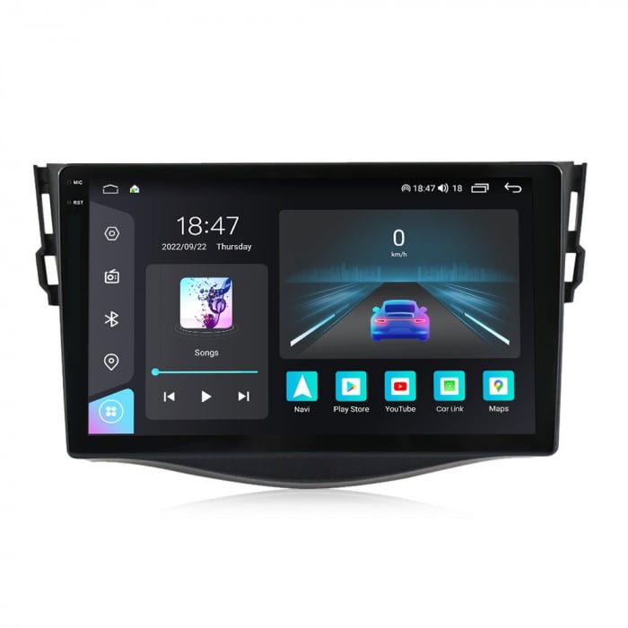Navigatie Toyota RAV 4 din 2005-2013, Rezolutie 2K, Display QLED 9.5 inch, 4GB RAM si 64GB ROM, Android, Procesor Octacore, Slot sim 4G, Sunet DSP, Wireless Carplay si Android Auto, Camera Marsarier, [5]