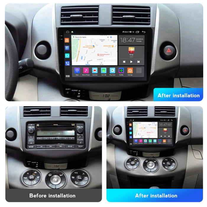 Navigatie Toyota RAV 4 din 2005-2013, Rezolutie 2K, Ecran QLED 9.5 inch, 8GB RAM si 128GB ROM, Android, Procesor Octacore, Slot sim 4G, Sunet DSP, Wireless Carplay si Android Auto [3]