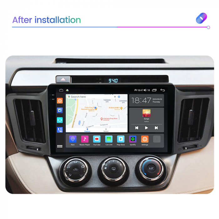 Navigatie Toyota Rav 4 din 2012-2018, Rezolutie 2K, Ecran QLED 10.5 inch, 8GB RAM si 128GB ROM, Android, Procesor Octacore, Slot sim 4G, Sunet DSP, Wireless Carplay si Android Auto [5]