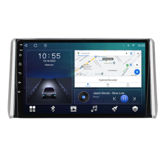 Navigatie Toyota Rav 4 din 2018-2022, Rezolutie 2K, Ecran QLED 10.5 inch, 8GB RAM si 128GB ROM, Android, Procesor Octacore, Slot sim 4G, Sunet DSP, Wireless Carplay [1]