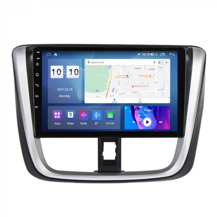 Navigatie Toyota Yaris Vios ( 2014 - 2019 ) 4 GB RAM si 64 GB ROM, Slot Sim 4G, Procesor Octa Core, Carplay, Sunet DSP, Android, Aplicatii, Usb, Wi Fi, Bluetooth [2]