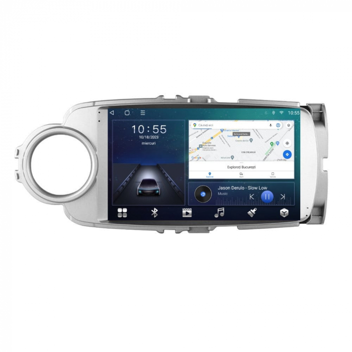Navigatie Toyota Yaris din 2010-2018 Android 14 , 4GB RAM , Procesor Quad Core , Wireless Carplay si Android auto , Display HD Touchscreen, Wi-Fi , Bluetooth, USB [2]