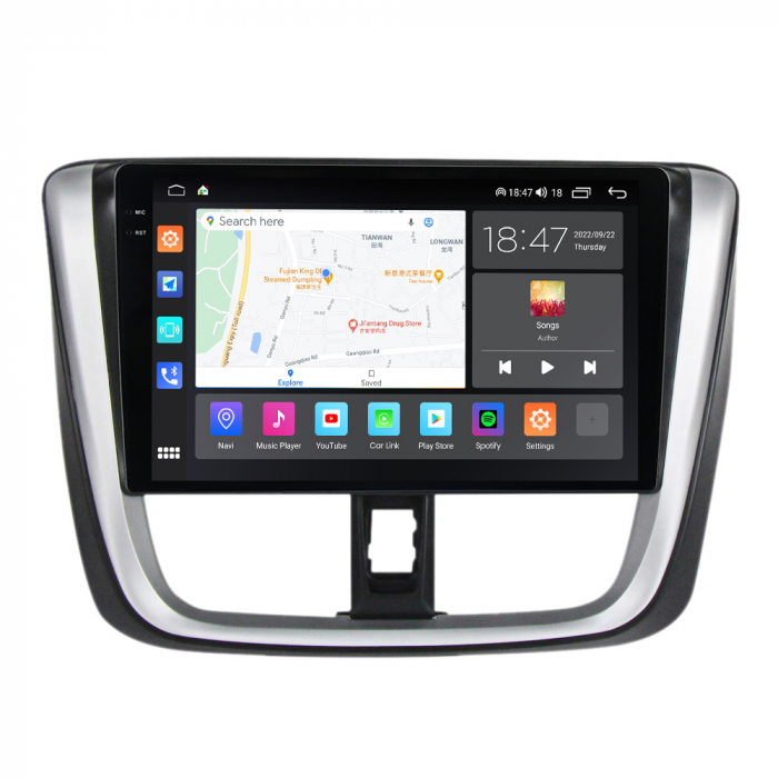 Navigatie Toyota Yaris din 2016-2019, Rezolutie 2K, Ecran QLED 9.5 inch, 8GB RAM si 128GB ROM, Android, Procesor Octacore, Slot sim 4G, Sunet DSP, Wireless Carplay [5]