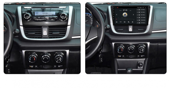 Navigatie Toyota Yaris Vios din 2014 - 2018, 8GB RAM si 128GB ROM, Ecran QLED 9 inch, Android 14, Procesor Octacore, Slot sim 4G, Sunet DSP, Wireless Carplay si Android Auto, Camera Marsarier [2]