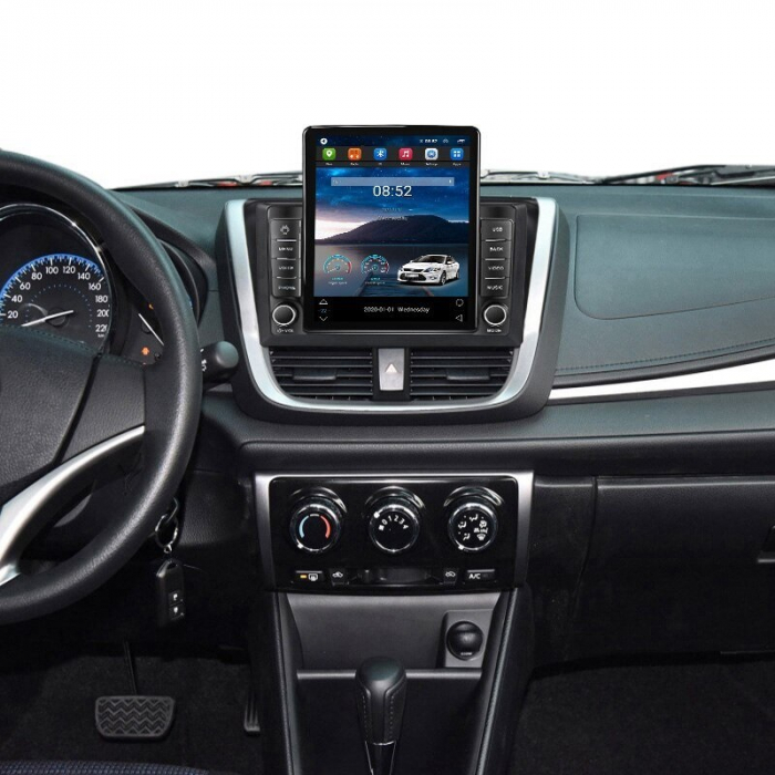 Navigatie Toyota Yaris Vios din 2014 - 2018, Ecran TESLA 9.7 inch, 4 GB RAM si 64 GB ROM, Slot Sim 4G, Procesor Octa Core, Carplay integrat, Procesor Sunet Digital DSP, Android, Aplicatii, Usb, Wi Fi, [3]