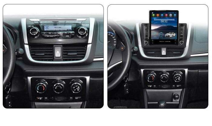 Navigatie Toyota Yaris Vios din 2014 - 2018, Ecran TESLA 9.7 inch, 8 GB RAM si 128 GB ROM, Android 15, Slot Sim 4G, Procesor Octa Core, Carplay Wireless si Android auto, Procesor Sunet Digital DSP, Ap [2]