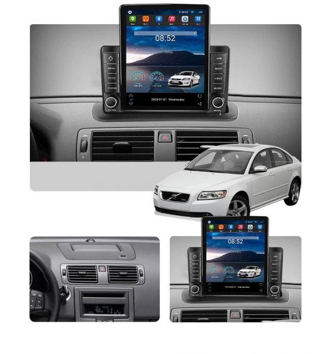 Navigatie Volvo C40 C30 S40 C70 V50 din 2004-2013, Display TESLA 9.5 inch, 2GB RAM si 32GB ROM, Wireless Carplay si Android Auto, Procesor Octacore, Slot sim 4G, Sunet DSP, Camera Marsarier, Bluetooth [3]