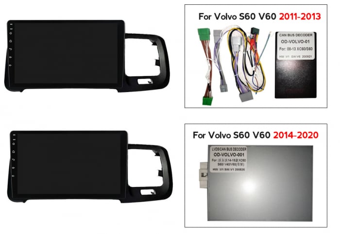 Navigatie Volvo S60 V60 din 2011 - 2020, 4GB RAM si 64GB ROM, Ecran QLED 9 inch, Android 14, Procesor Octacore, Slot sim 4G, Sunet DSP, Wireless Carplay si Android Auto, Camera Marsarier [2]
