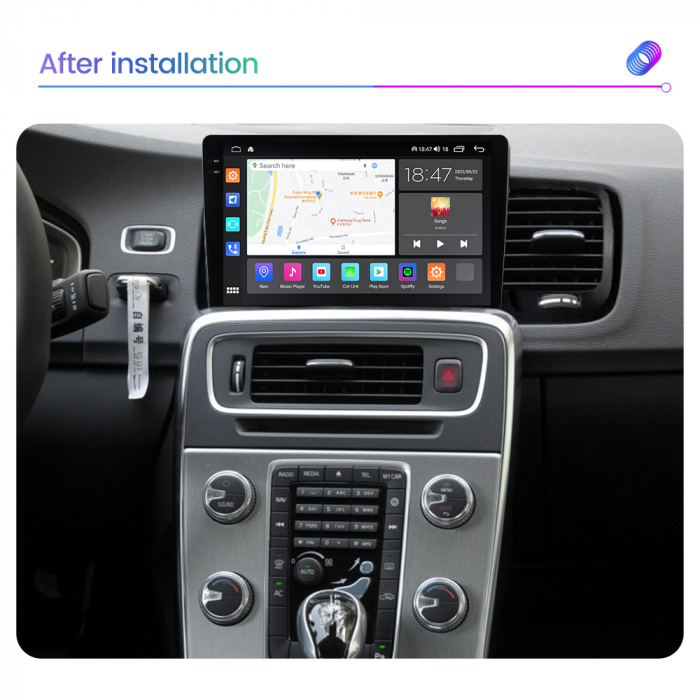 Navigatie Volvo S60 V60 din 2011-2020, Rezolutie 2K, Display QLED 9.5 inch, 4GB RAM si 64GB ROM, Android, Procesor Octacore, Slot sim 4G, Sunet DSP, Wireless Carplay si Android Auto, Camera Marsarier, [2]