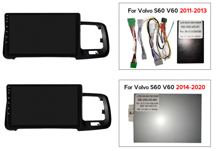 Navigatie Volvo S60 V60 din 2011-2020, Rezolutie 2K, Ecran QLED 9.5 inch, 8GB RAM si 128GB ROM, Android, Procesor Octacore, Slot sim 4G, Sunet DSP, Wireless Carplay [4]