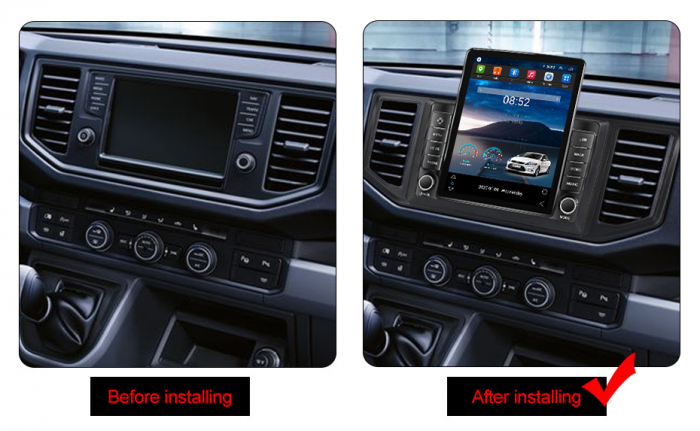 Navigatie VW Crafter din 2017 - 2021, Ecran TESLA 9.7 inch, 4 GB RAM si 64 GB ROM, Slot Sim 4G, Procesor Octa Core, Carplay integrat, Procesor Sunet Digital DSP, Android, Aplicatii, Usb [2]