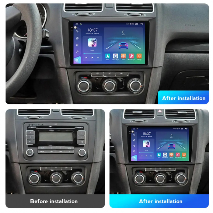 Navigatie VW GOLF 6 2008-2016 Rezolutie 2K , 8GB RAM+128GB ROM QLED [6]