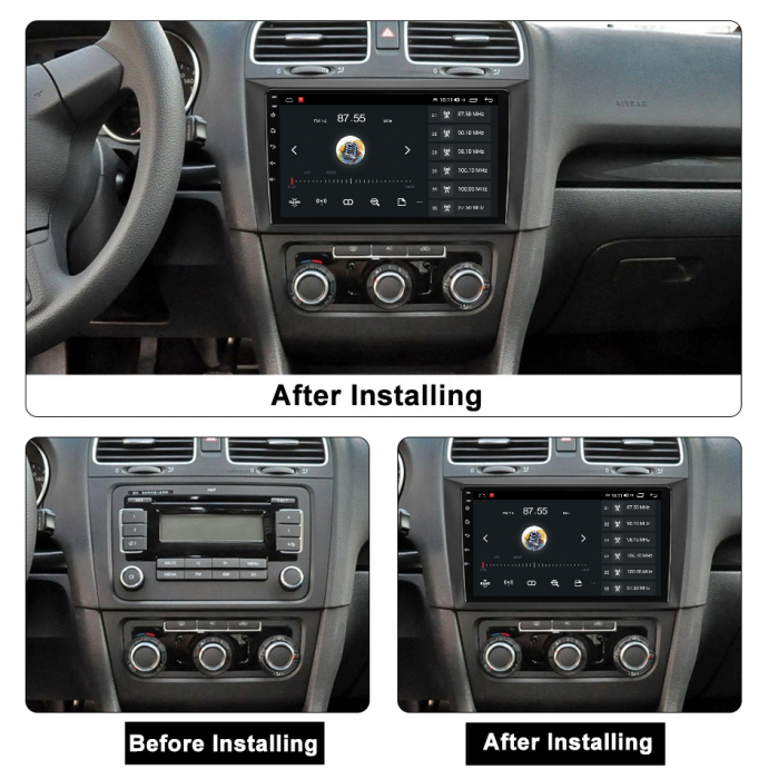 Navigatie VW GOLF 6 2008-2016 Android 14 , 2GB RAM QLED Carplay [2]