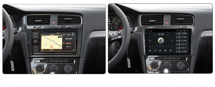 Navigatie VW GOLF 7 , Android 14 , 4GB RAM, Octacore, Slot Sim 4G, DSP, GPS, Wi-FI, Carplay, Android Auto, USB, Bluetooth, Waze, Touchscreen, 9 inch [3]