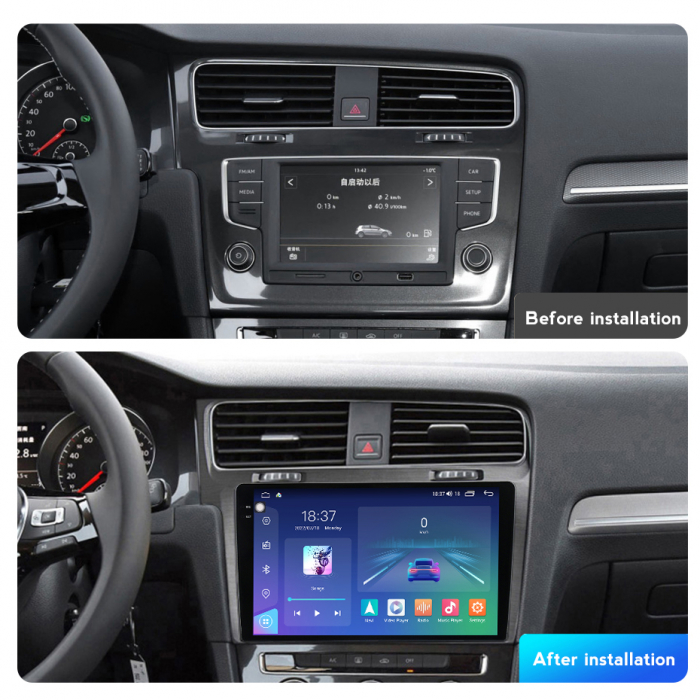 Navigatie VW GOLF 7 din 2013-2017, Rezolutie 2K, Ecran QLED 10.5 inch, 8GB RAM si 128GB ROM, Android, Procesor Octacore, Slot sim 4G, Sunet DSP, Wireless Carplay si Android Auto, Camera Marsarier [4]