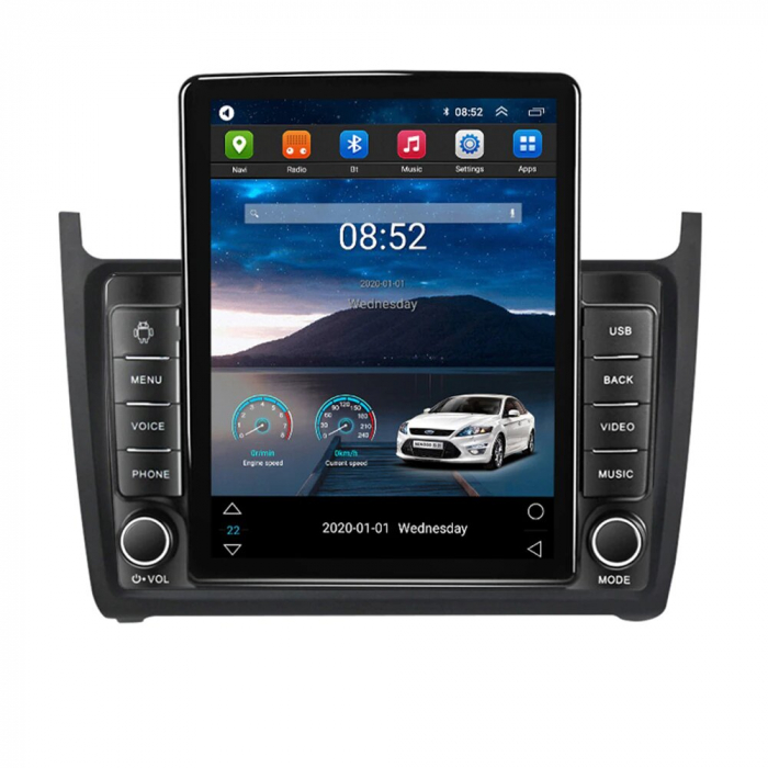 Navigatie VW Polo din 2008-2020, Display TESLA 9.5 inch, 2GB RAM si 32GB ROM, Wireless Carplay si Android Auto, Procesor Octacore, Slot sim 4G, Sunet DSP, Camera Marsarier, Bluetooth, USB, Wi Fi, Radi [2]