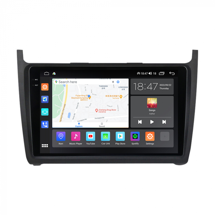 Navigatie VW Polo din 2008-2020, Rezolutie 2K, Display QLED 9.5 inch, 4GB RAM si 64GB ROM, Android, Procesor Octacore, Slot sim 4G, Sunet DSP, Wireless Carplay si Android Auto, Camera Marsarier, USB, [3]